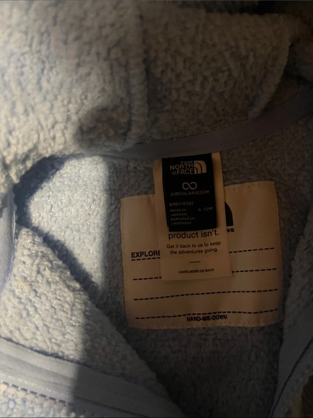 The North Face Light Blue Kids Sherpa Zip Hoodie
